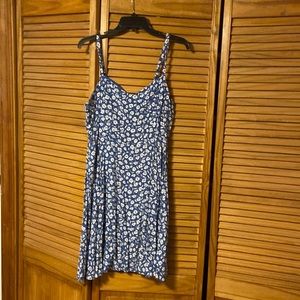 Blue and white floral dress
